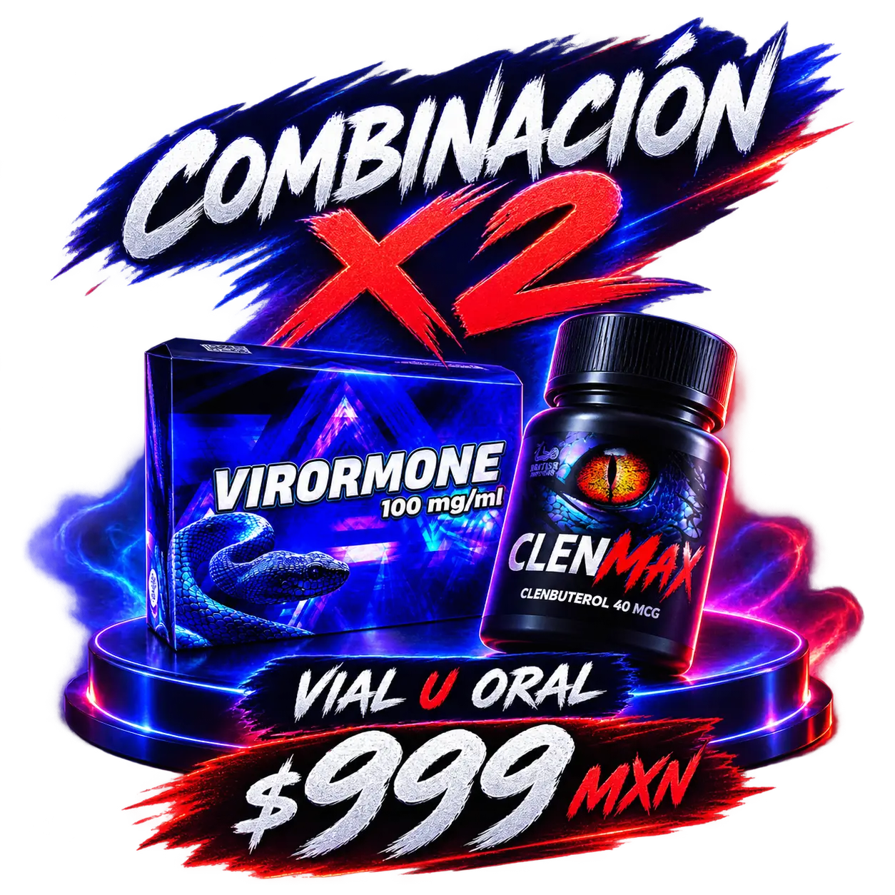 2 viales u orales combinados