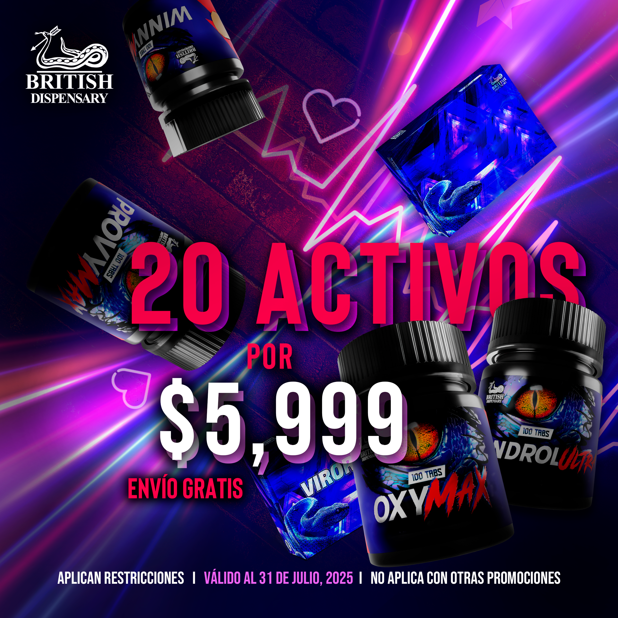 20 VIALES U ORALES X $5,999